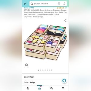 Bra and underwear organizer 8 pack